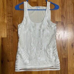 Express - Ivory Night Out Tank Top
